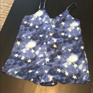 Blue and white star romper